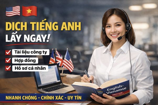 Dịch thuật công chứng tiếng Anh lấy ngay