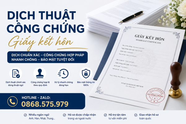 Dịch thuật công chứng giấy kết hôn